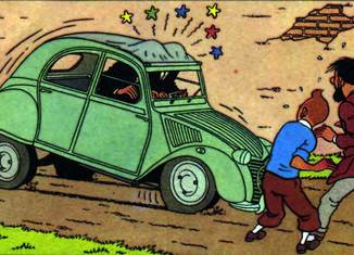 2cv 300x179 Los coches en los cómics (I)
