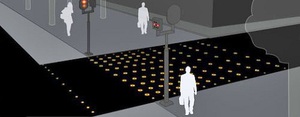 Un paso de peatones LED para coches silenciosos