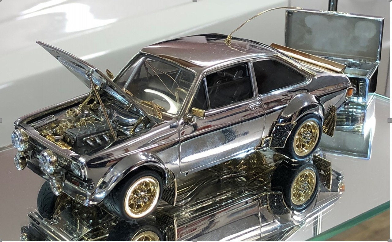 Tiny Classic Ford Escort Made of Gold, Diamonds and Silver Expec