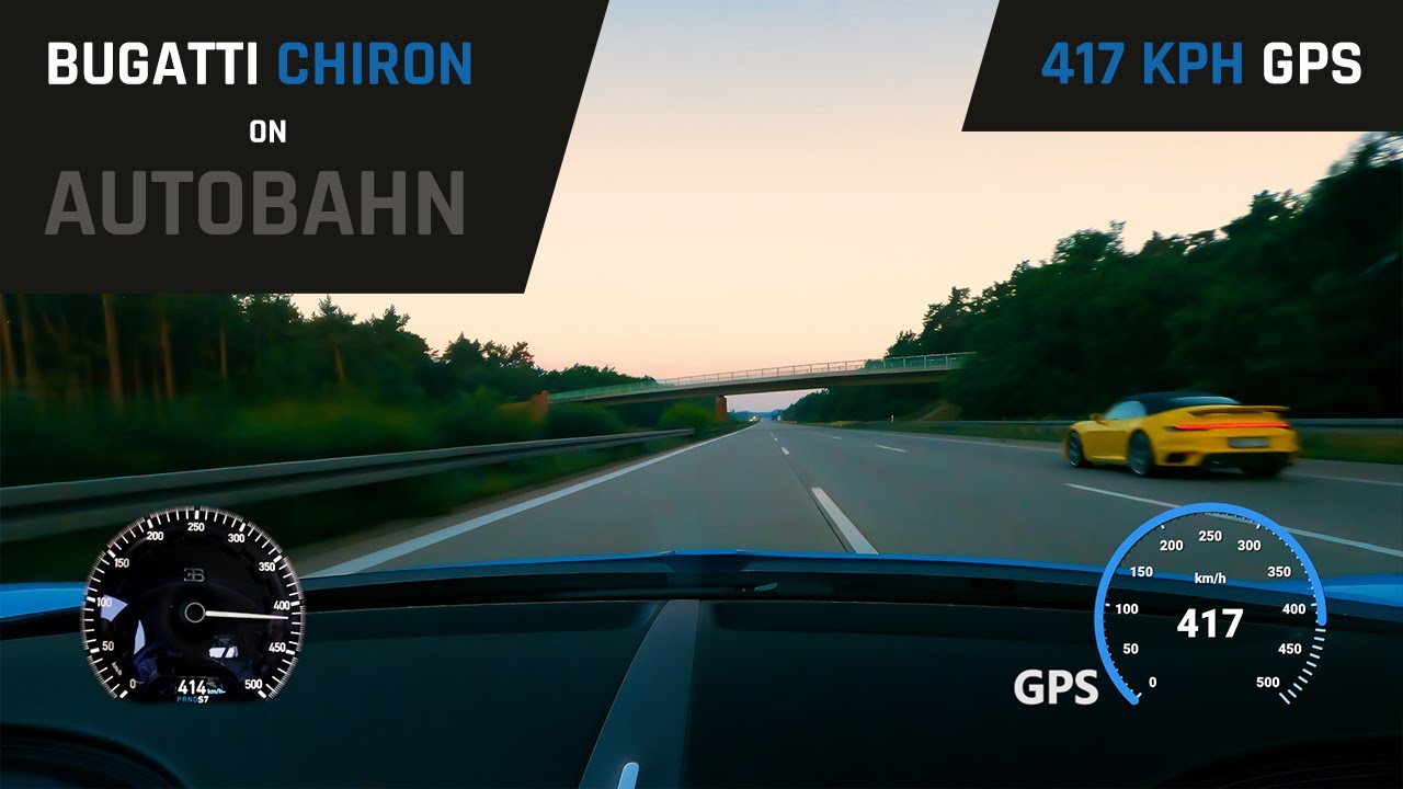 Bugatti Chiron 417 kmh Autobahn 1