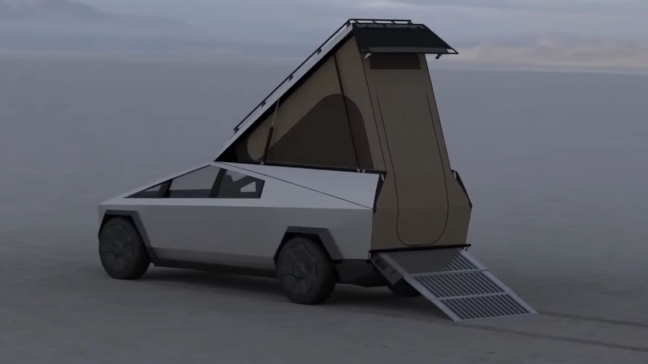 Tesla Cybertruk camper render &#8211; 3
